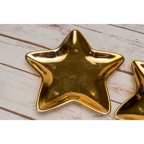 Two small stars - gold ceramic jewelry holders - Picture 2 of 5